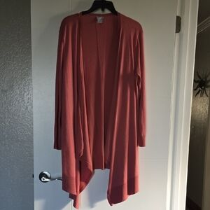 Chico's Coral Open Front Cardigan